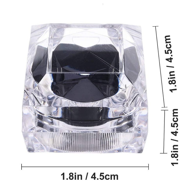 ELEpure Thickened 12 pcs Clear Crystal Ring Gift Boxes Earrings Jewelry Storage Box Acrylic Display Organizer Case for All Kinds of Ring Earrings Velvet Insert Black, 1.8" x 1.8" x 1.8" - Image 2